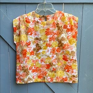 Floral vintage 70s small Women's Top